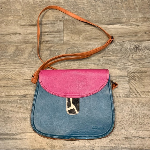 Soruka Handbags - Soruka Reversible Flap Recycled Leather Crossbody Bag